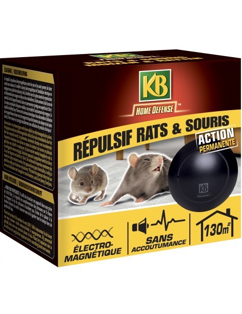 Répulsif pour Rats & Souris Electromagnétique - 130m²- KB KB Anti-nuisible