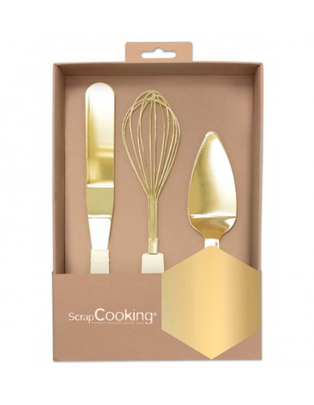 Coffret de 3 ustensiles à pâtisserie dorés - SCRAPCOOKING ScrapCooking Moule & Ustensile à pâtisserie