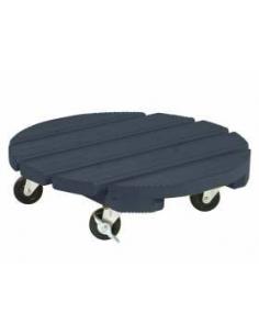 Roul'bac rond anthracite 30 Jardifer Roule plante et supports pot à roulettes