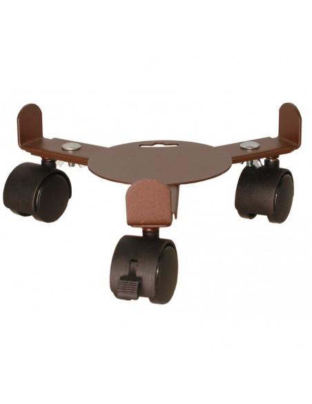 Roule plante extensible 3 roulettes fer vieilli Louis Moulin Roule plante et supports pot à roulettes