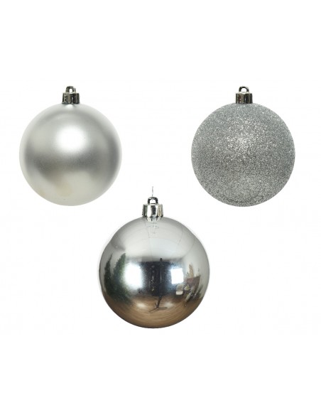 Pack de 10 Boules de Noël en Plastique Ø6cm - Argent Kaemingk Décoration Noël Chic