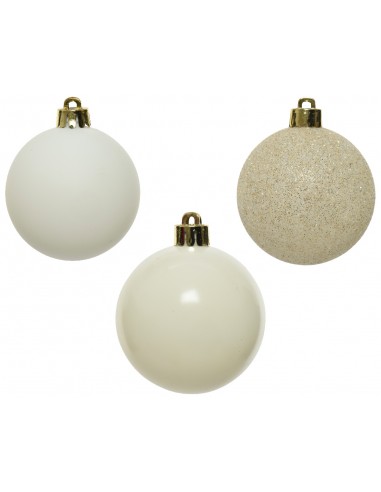 Pack de 10 Boules de Noël en Plastique Ø6cm - Blanc Kaemingk Décoration Noël Tradition