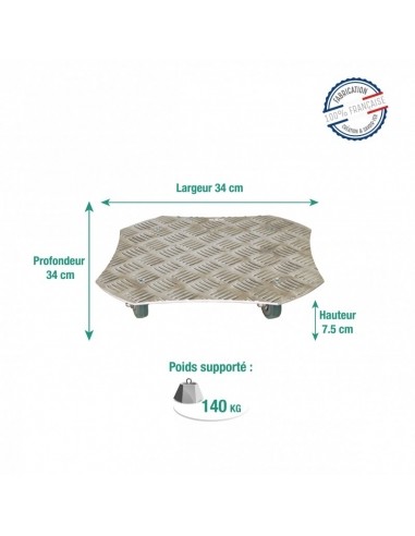 Support "Grand Carré" 4 roulettes Louis Moulin Roule plante et supports pot à roulettes