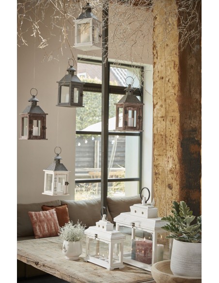 Lanterne en bois - H.30,5 cm Edelman Décoration Noël Nature