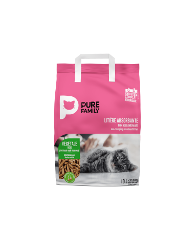 Litière végétale en bois 10L - Pure Family Pure Family Litières