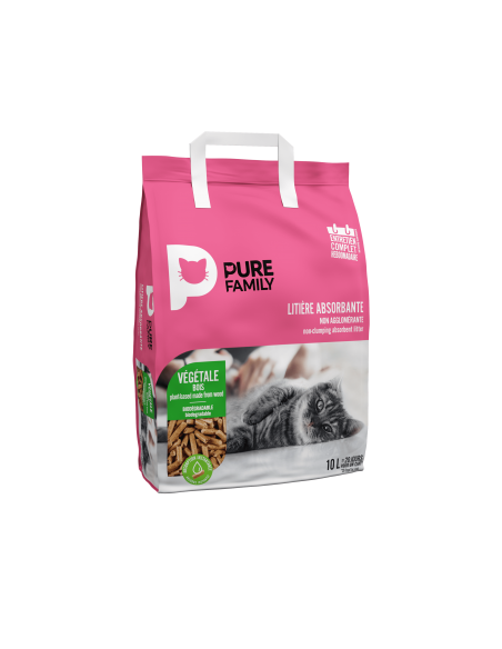 Litière végétale en bois 10L - Pure Family Pure Family Litières