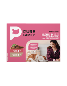 Bouchées en gelée assortiment mixte viandes - 12x100g - Pure Family Pure Family Boite et sachet fraîcheur 2