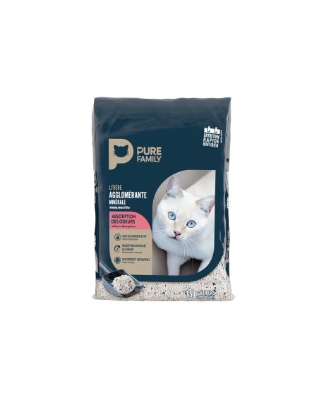 Litière agglomérante au charbon 15L - Pure Family Pure Family Litières