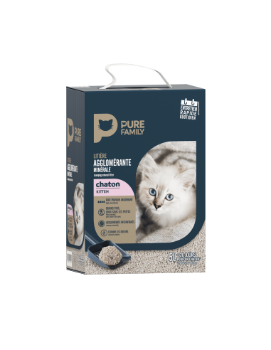 Litière agglomérante pour chaton 5L - Pure Family Pure Family Litières