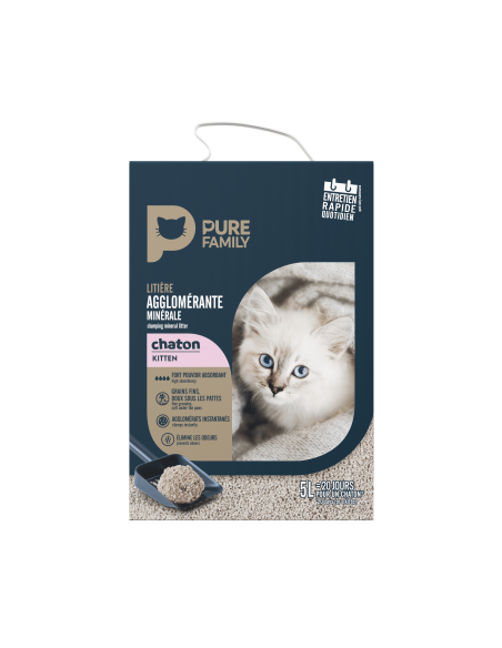 Litière agglomérante pour chaton 5L - Pure Family Pure Family Litières