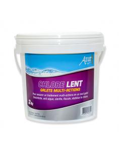 Chlore lent galets multi-actions 2kg - Azur Azur Piscine Produit d'entretien piscine