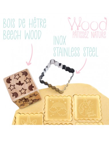 Tampons à Biscuits Bois "SORCIER" + Découpoir - ScrapCooking ScrapCooking Moule & Ustensile à pâtisserie