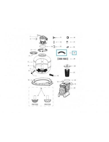 Tuyau d'interconnexion avec écrous pour filtre à sable - Bestway BestWay Filtres et pompes de piscine