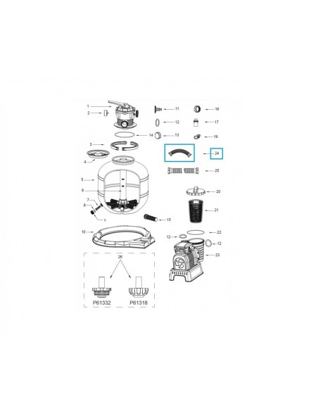 Tuyau d'interconnexion avec écrous pour filtre à sable - Bestway BestWay Filtres et pompes de piscine