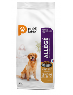 Croquettes Chien Allégé +10Kg Volaille 14Kg - Pure Family Pure Family Alimentation et croquette