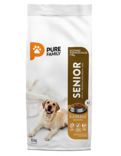 Croquettes Chien Sénior +10Kg Volaille 15Kg - Pure Family Pure Family Alimentation et croquette
