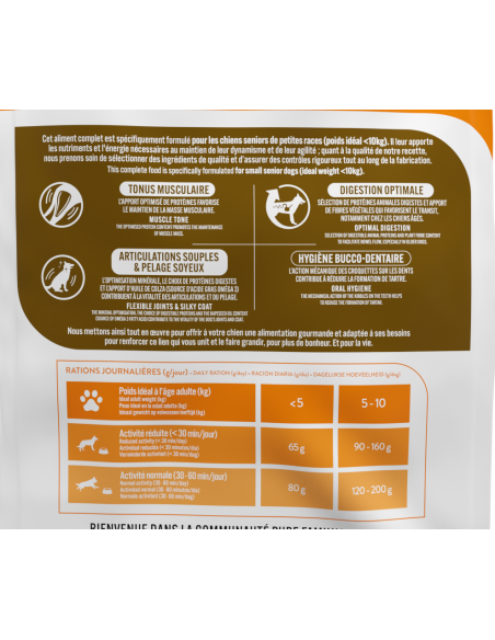 Croquettes Petit Chien Sénior -10Kg Volaille 5Kg - Pure Family Pure Family Alimentation et croquette