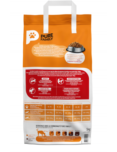 Croquettes Chien Adulte +10Kg Boeuf 5Kg - Pure Family Pure Family Alimentation et croquette