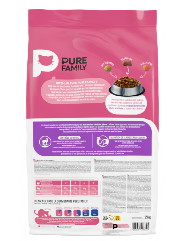 Croquettes Chat Stérilisé Volaille 12Kg - Pure Family Pure Family Croquettes