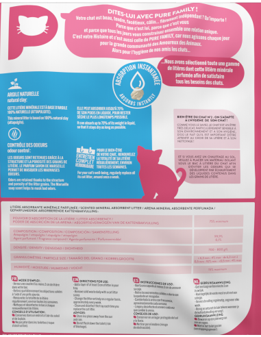 Litière Minérale Parfumée 10L - Pure family Pure Family Litières