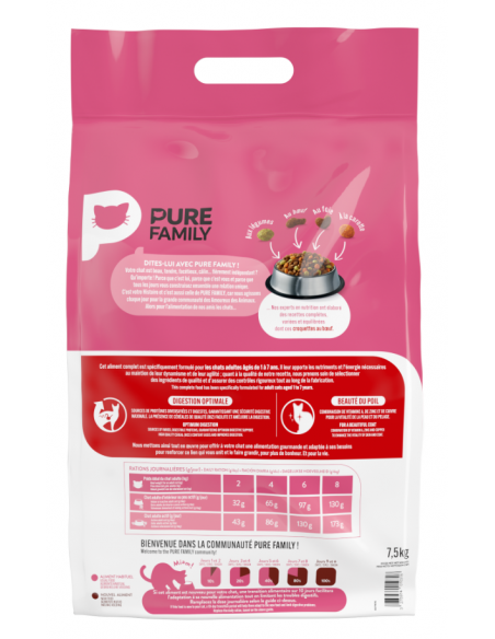 Croquettes Chat Adulte Boeuf 7,5Kg - Pure Family Pure Family Croquettes
