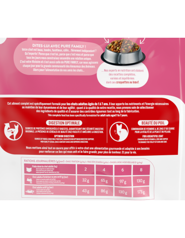 Croquettes Chat Adulte Boeuf 7,5Kg - Pure Family Pure Family Croquettes