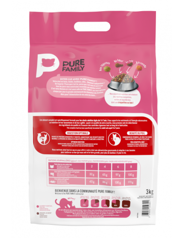 Croquettes Chat Adulte Boeuf 3Kg - Pure Family Pure Family Croquettes