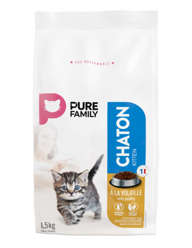 Croquettes Chaton Volaille 1,5Kg - Pure Family Pure Family Croquettes