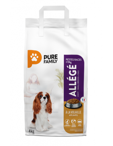 Croquettes Petit Chien Allégé -10Kg Volaille 4Kg - Pure Family Pure Family Alimentation et croquette