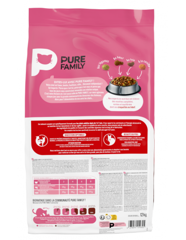 Croquettes Chat Adulte Boeuf 12Kg - Pure Family Pure Family Croquettes