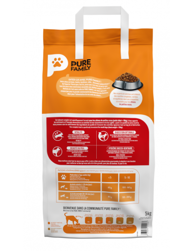 Croquette Adulte pour petit chien 5 Kg - Pure Family Pure Family Alimentation et croquette