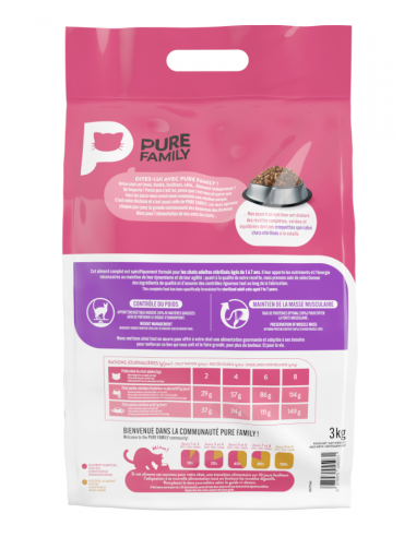 Croquettes Chat Stérilisé Volaille 3Kg - Pure Family Pure Family Croquettes