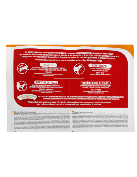 Croquettes Multicroc Chien Adulte +10Kg Volaille 5Kg - Pure Family Pure Family Alimentation et croquette