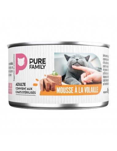 Mousse Chat Assortiment Volaille/Boeuf 4x85g - Pure Family Pure Family Boite et sachet fraîcheur