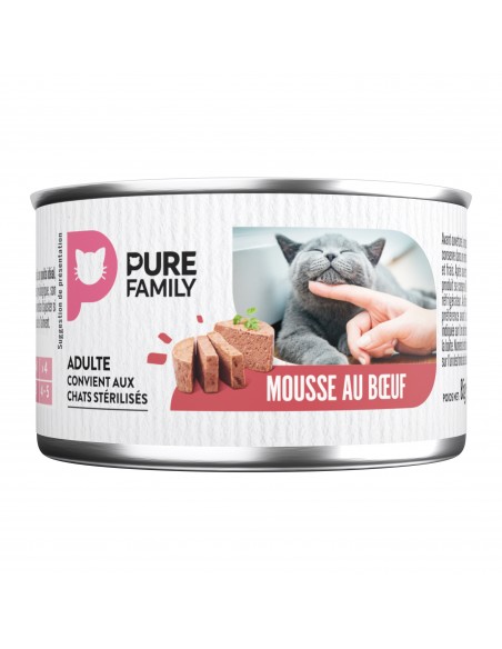 Mousse Chat Assortiment Volaille/Boeuf 12x85g - Pure Family Pure Family Boite et sachet fraîcheur