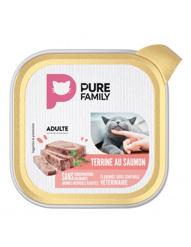 Terrine Chat Assortiment Truite/Saumon 4x100g - Pure Family Pure Family Boite et sachet fraîcheur