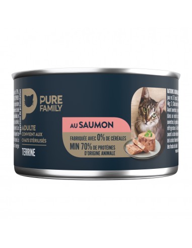 Terrine Chat Saumon 1x85g - Pure Family Pure Family Boite et sachet fraîcheur