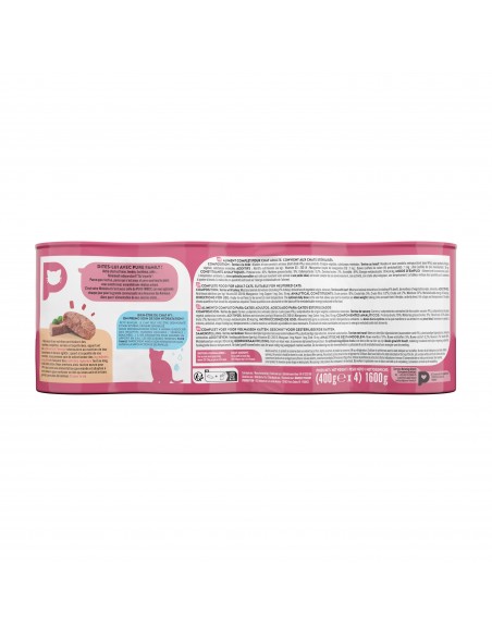 Terrine Chat Assortiment Boeuf/Dinde 4x400g - Pure Family Pure Family Boite et sachet fraîcheur