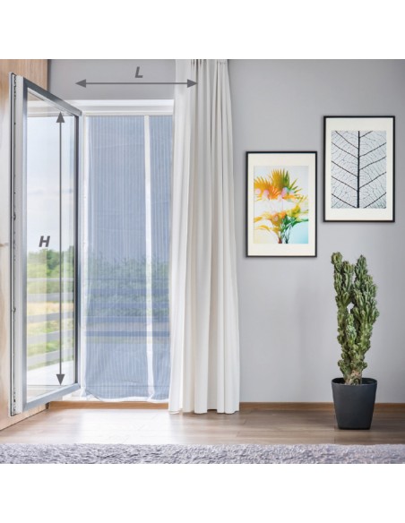 Moustiquaire Magnétique pour Porte & Porte-Fenêtre BAZAR Blanc 120x240cm - Cosi  Anti-nuisible