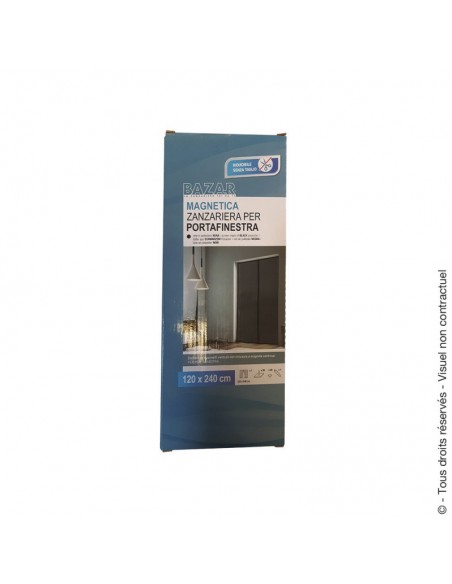 Moustiquaire Magnétique pour Porte & Porte-Fenêtre BAZAR Blanc 120x240cm - Cosi  Anti-nuisible