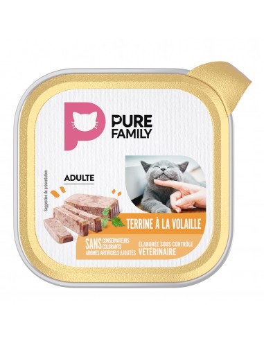 Terrine Chat Assortiment Boeuf/Volaille 4x100g - Pure Family Pure Family Boite et sachet fraîcheur