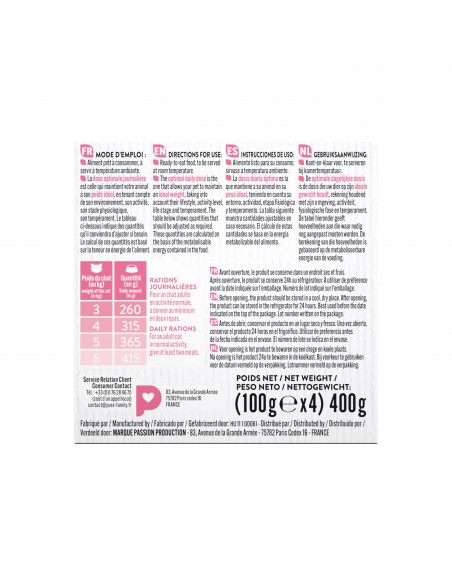 Terrine Chat Assortiment Boeuf/Volaille 4x100g - Pure Family Pure Family Boite et sachet fraîcheur