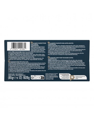 Effilés en sauce Chat Assortiment Mixte Viande Dinde/Canard 12x85g - Pure Family Pure Family Boite et sachet fraîcheur