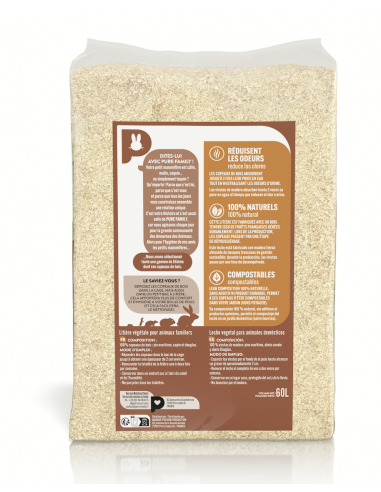 Litière Absorbante, Copeaux de bois pour rongeur 60L - Pure Family Pure Family Litière