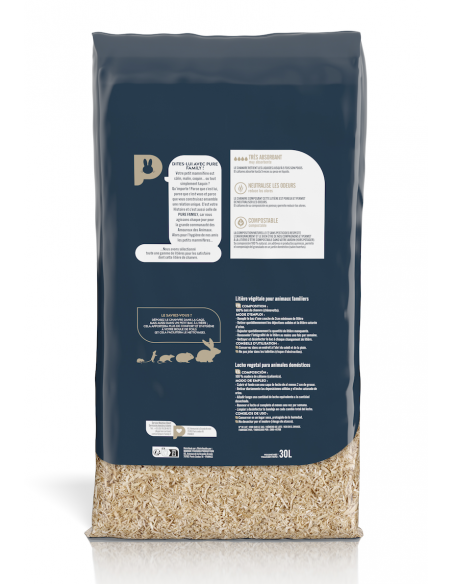 Litière Végétale de Chanvre pour Rongeur - Compostable - 30L - Pure Family Pure Family Litière