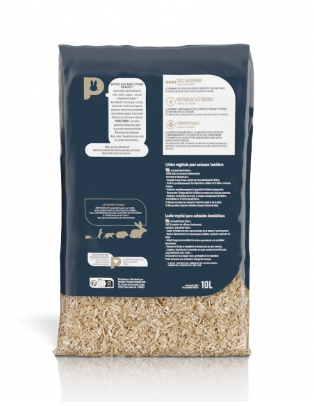 Litière Végétale de Chanvre pour Rongeur - Compostable - 10L - Pure Family Pure Family Litière