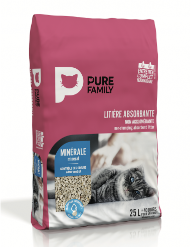 Litière Minérale 25L - Pure family Pure Family Litières