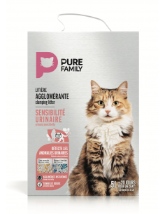 Litière Minérale Agglomérante URINAIRE 5L - Pure Family  Accueil