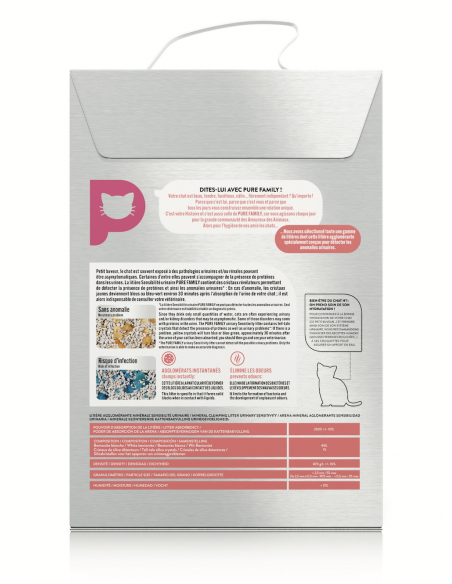 Litière Minérale Agglomérante URINAIRE 5L - Pure Family  Accueil