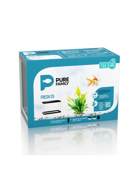 Aquarium Fresh 35 Noir 13L avec Kit de Filtration - Pure Family Pure Family Aquarium pour poisson d'eau froide